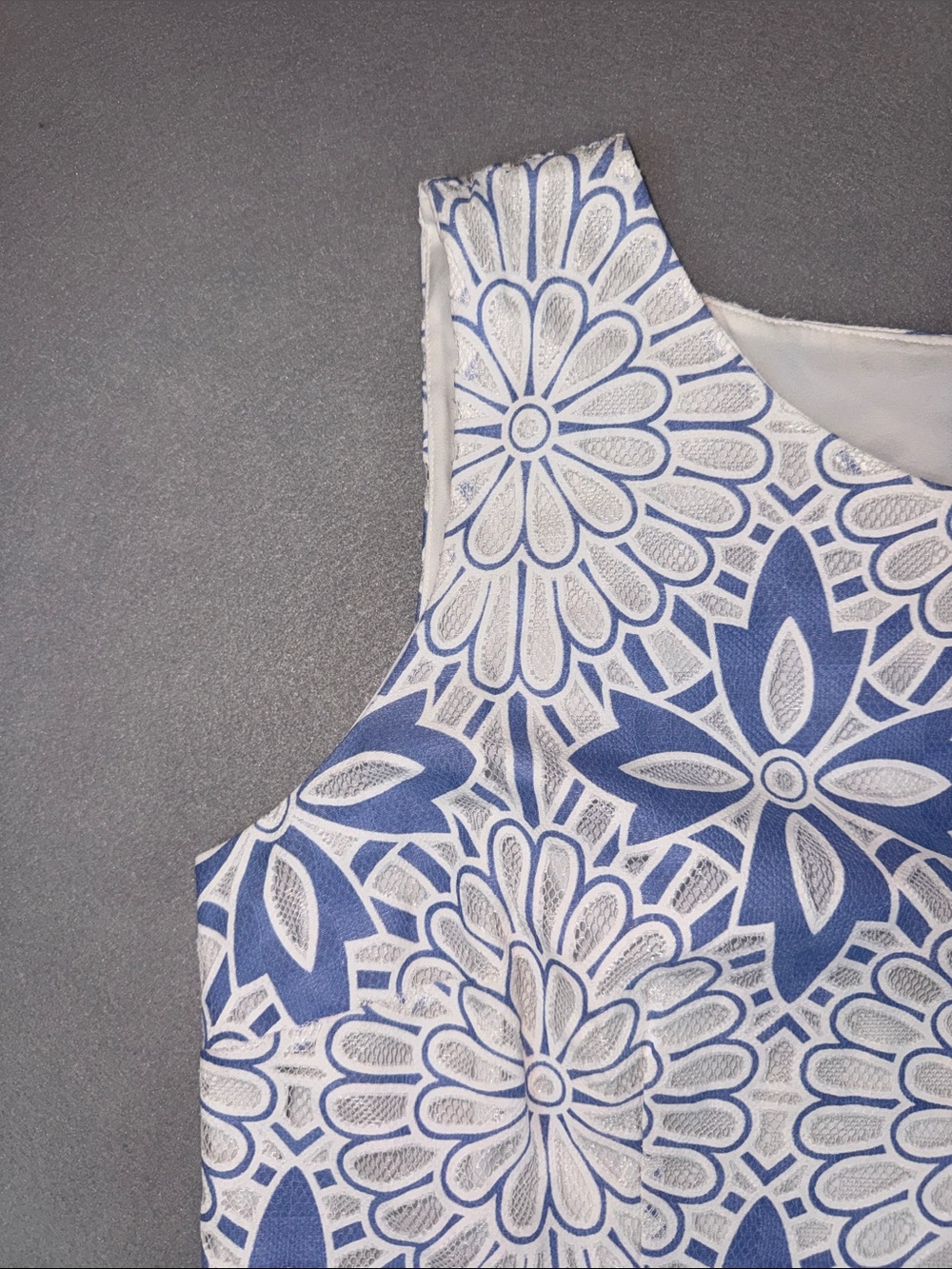 Talbots Petite Floral Lined Shift Dress Sleeveless Lace Size 16P Like New - Picture 5 of 9